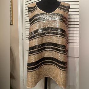 Sleeveless Sequin V-Neck Tank Top